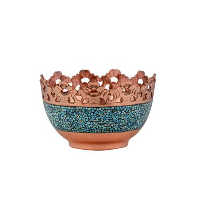 کاسه فیروزه کوبی مدل شبکه بری کد 84