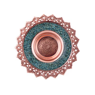 بشقاب فیروزه کوبی مدل شبکه بری کد 87